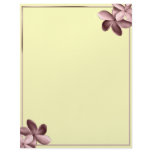 Sand and Pink Plumeria Flower Custom Letterhead