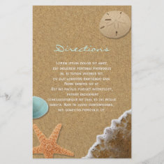   Sand and Shells Beach Directions Flyer Design
