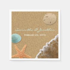   Sand and Shells Beach Theme Wedding Disposable Napkins