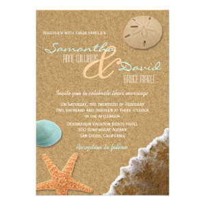 Sand and Shells Beach Wedding Invitation