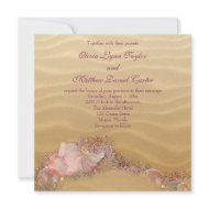 Sand Beach Seashells Beach Wedding invitation