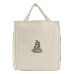 Sand Castle Tote Embroidered Bags