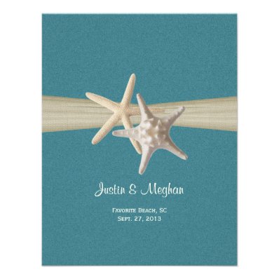 Sand Dollar and Starfish Burlap Reception Announcement