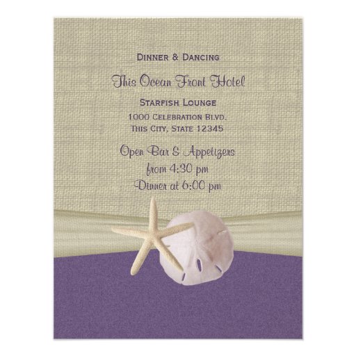 Sand Dollar and Starfish Reception Invites