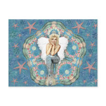 Sand Dollar Angel Postcard by Jaenne Sand Dollar Angel Postcard