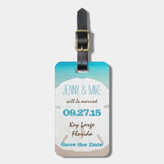 Sand Dollar Beach Save the Date Luggage Tag