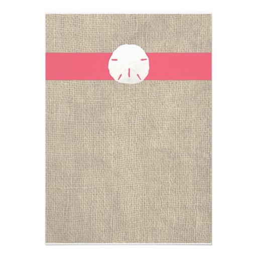 Sand Dollar Beach Wedding Invitation - Coral