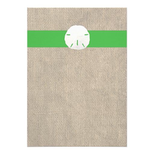 Sand Dollar Beach Wedding Invitation - Green