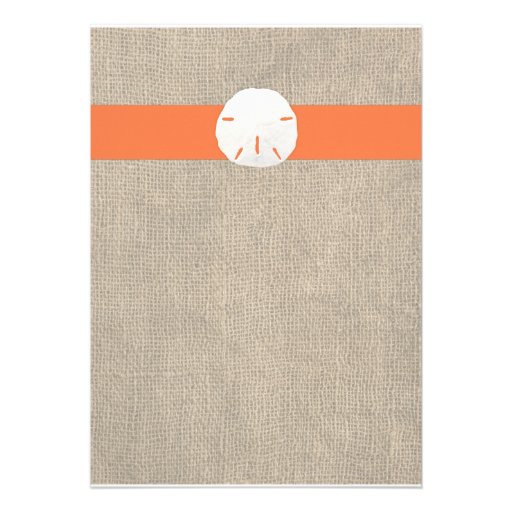 Sand Dollar Beach Wedding Invitation - Orange