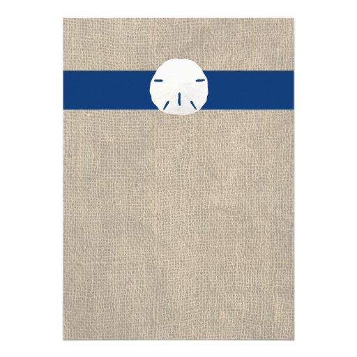 Sand Dollar Beach Wedding Invitation Peacock Blue