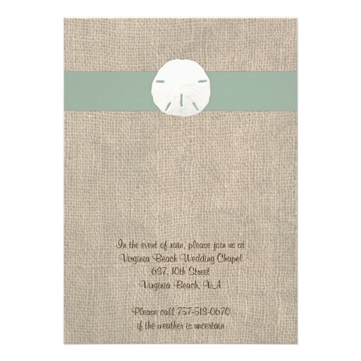 Sand Dollar Beach Wedding Invitation - Peridot