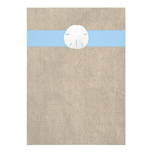 Sand Dollar Beach Wedding Invitation Sky Blue
