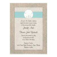 Sand Dollar Beach Wedding Invitation - Turquoise