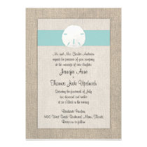 Sand Dollar Beach Wedding Invitation - Turquoise