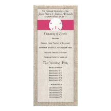 Sand Dollar Beach Wedding Program - watermelon Custom Invitation