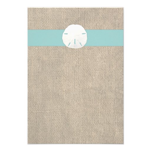 Sand Dollar Beach Wedding Reception Card Custom Invite