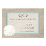 Sand Dollar Beach Wedding RSVP card Personalized Invitation