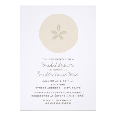Sand Dollar Bridal Shower Invitation