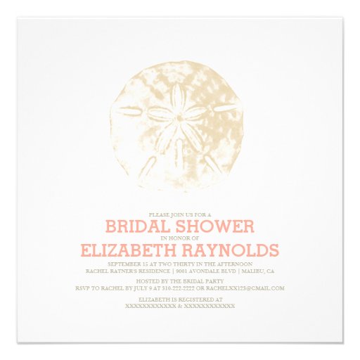 Sand Dollar Bridal Shower Invitations
