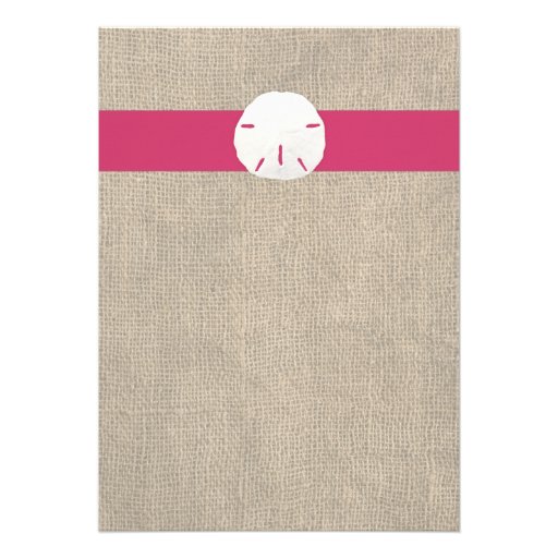Sand Dollar Look Beach Wedding Invitation