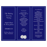 Sand Dollar Navy Tri-Fold Wedding Program Template Letterhead