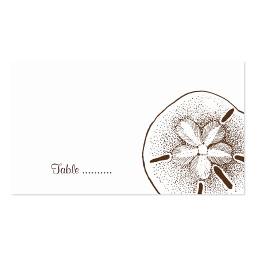 Sand Dollar Place Card Business Card Template (front side)