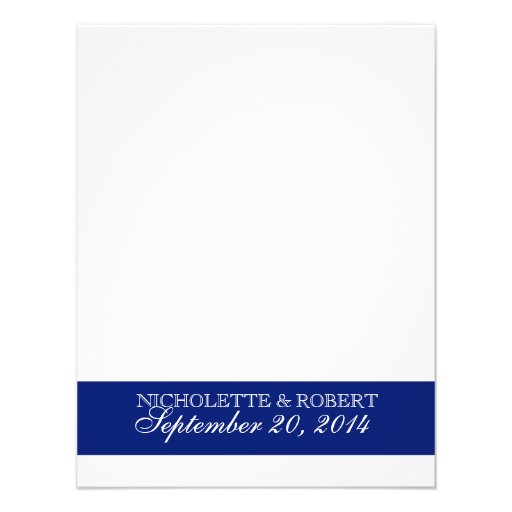 Sand Dollar Royal Blue Wedding Reception Personalized Announcement