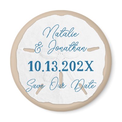 Sand Dollar Save the Date Beach Wedding Magnet