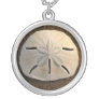 Sand Dollar Seashell Beach Silver Necklace Pendant