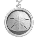 Sand Dollar Seashell Beach Silver Necklace Pendant