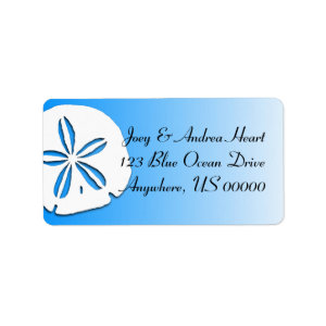 Sand Dollar Tropical Blue Return Address Label