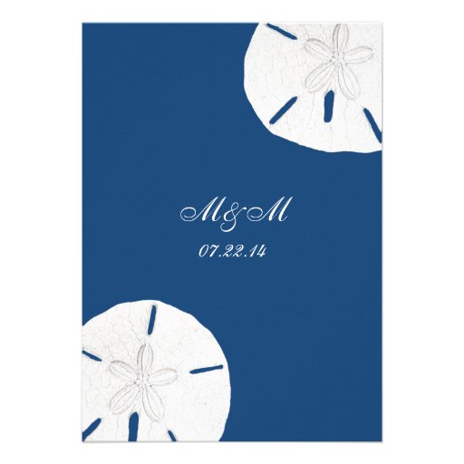 Sand Dollar Wedding Monaco Blue Wedding Card