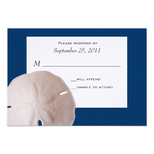 Sand Dollar Wedding/ Response Announcements