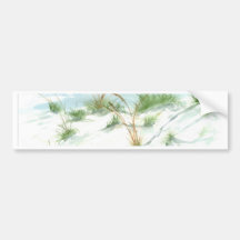 Sand dunes beach seascape nautical watercolor art bumper stickers