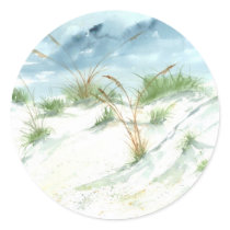 Sand dunes beach seascape nautical watercolor art stickers