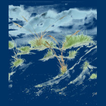 Sand dunes beach seascape nautical watercolor art t-shirts