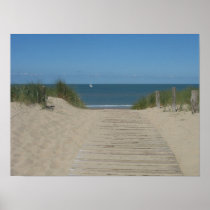 Sand Dunes Beach Wave Boat Photo Poster Print