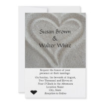 Sand Heart Wedding Invitation