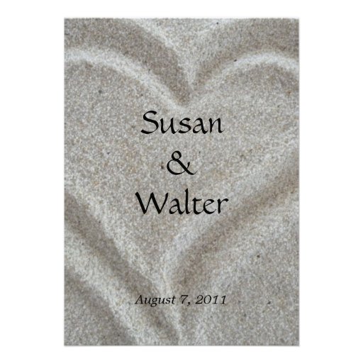 Sand Heart Wedding Invitation