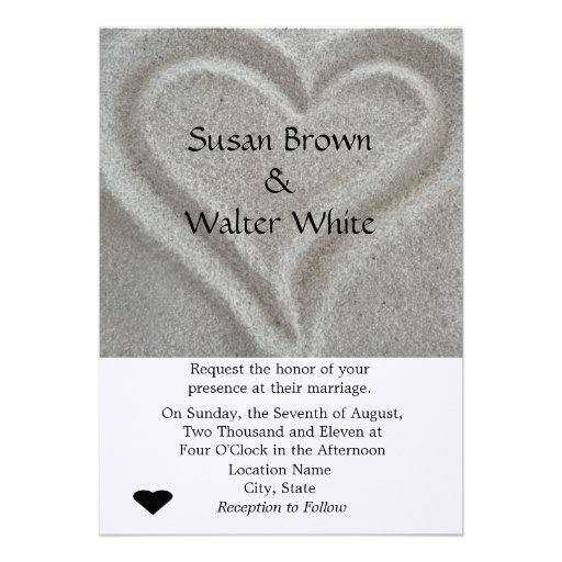 Sand Heart Wedding Invitation