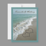 Sand Hearts~ Beach Destination Wedding Invitation