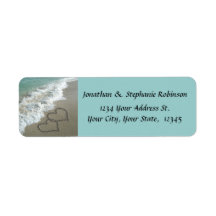 Sand Hearts Beach Return Address Label