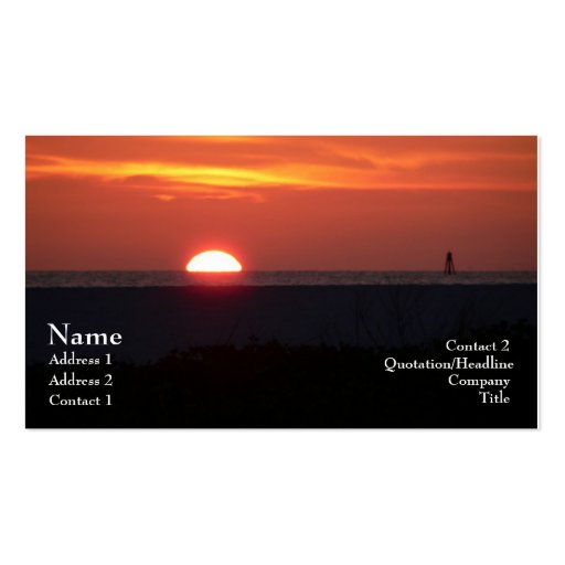 Sand Key Sunset Profile Card Business Card Templates (front side)