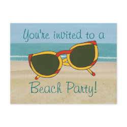 Sand Ocean, Beach Party Invitation, postcards zazzle_postcard