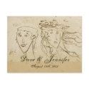 Sand Portraits - save the date postcard by BluePlanet Sand Portraits - save the date postcard
