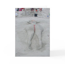 Sand Sculpture Beach Bather Greeting Card (Blank)