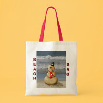 Sand snowman beach bag.