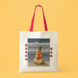 Sand snowman beach bag.