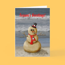 Sand Snowman "Season's Greetings!" cards by graphicdoodles Sand Snowman "Season's Greetings!" cards
