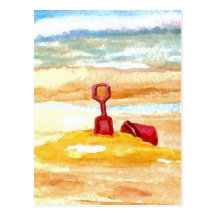 Sand Toys - Sand Castle Building on the Beach Postcards